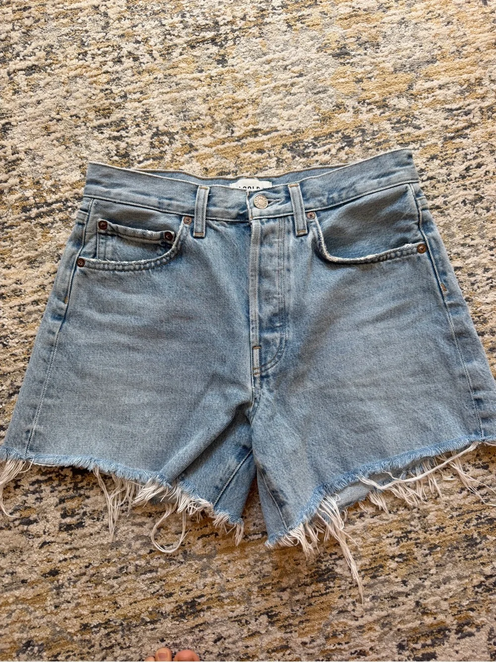 Agolde Parker long Denim Cutoff Shorts